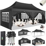 COBIZI Paviljoen, 3 x 6 m, vouwpaviljoen, waterdicht, stabiel, met 6 zijdelen, partytent, pop-up camping, paviljoen, tuintent, tuinpaviljoen voor tuin, feest, festival, bruiloft, uv-bescherming