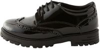 Next - Meisjes - Leren brogues voor school met grove vetersluiting en brede pasvorm (G) - Zwart