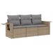 vidaXL 3-delige Loungeset met kussens, polyrattan, beige