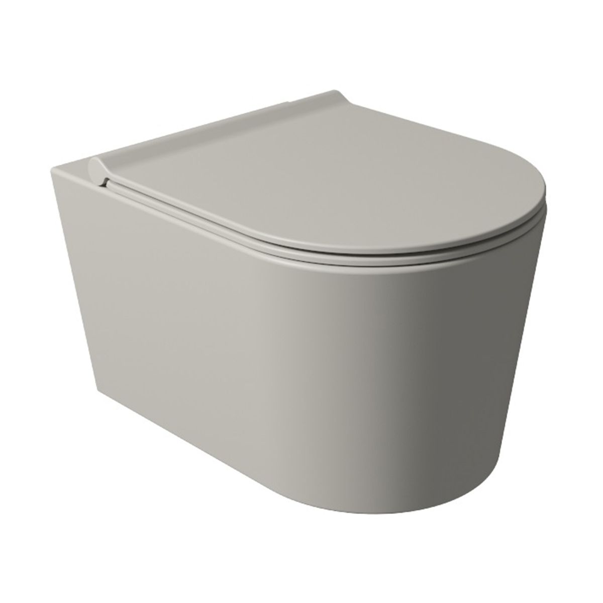 Salenzi Wandcloset Hangend Toilet Civita 50x35x36.5cm Keramiek Rimless Mat Grijs