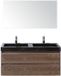 BES LED Dante Badmeubelset 120 cm - Tabacco - Wastafel Hardsteen Wit Lucca Dubbel met Spiegel