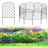Set van 10 palen noirs en métal pour parterres de fleurs