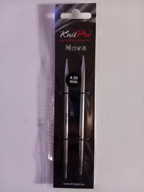 KnitPro Nova Metal verwisselbare breipunten 4.50mm zilver metaal 2 stuks