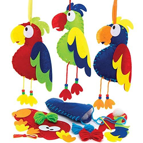 Baker Ross AT689 Papegaai Weefsets (3 stuks) Knutselspullen en Knutselsets voor Kinderen
