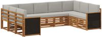 vidaXL Acacia Hout Bank Loungeset 7-delig Naturel en Lichtgrijs