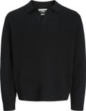 JACK&JONES JCOCOVER KNIT SPLIT NECK POLO Heren XS Zwart