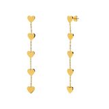 Lucardi Dames Stalen goldplated oorhangers hart