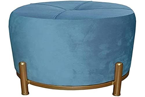 Home Decor Dkd Voetsteun Blauw Polyester Metaal Goud (38 x 38 x 34 cm)