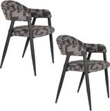 Dutchbone Miyo Eetkamerstoelen Donkerbruin - Set van 2
