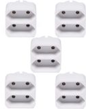 Benson Stopcontact splitter - 5x stuks - wit - duo - platte stekkers - 1155 Watt