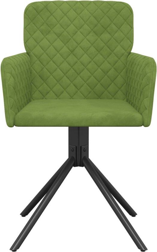 vidaXL Eetkamerstoelen - Draaibaar - 2 stuks - Fluweel - Donkergroen