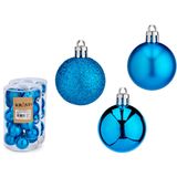 Krist+ Petites boules de Noël - 40x - Bleu clair - Plastique - 4 cm