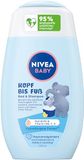 NIVEA Baby Bad tot teen bad- en shampoo, zachte veganistische babyshampoo voor huid en haar met amandelolie, ontspannende douchegel met hypoallergene formule zonder parabenen en microplastic (200 ml)