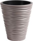 Prosperplast Plantenpot/bloempot Sand Dunes - buiten/binnen - kunststof - beige - D30 x H33 cm