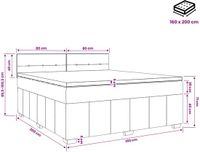 vidaXL Boxspringbed met matras, taupekleurig, 160 x 200 cm, met stoffen bekleding