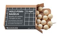SIGEL BA240 Houten dennennaalden - beige - grote, ronde kop - diameter 12 x 22 mm - 25 stuks - voor pinboards