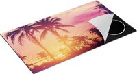 Chefcare Inductie Beschermer Tropische Palmbomen met Zonsondergang - 95x55 cm