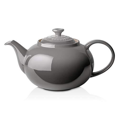 Le Creuset Geëmailleerd aardewerk klassieke theepot, 1,3 liter, serveert 3-4 kopjes, Flint, 70702134440000