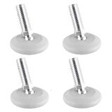 Wagner 4-delige set verstelvoet/nivelleringsvoet met kogelgewricht Ø 37 mm, grijs, draadstift M10 x 25 mm, meubelglijders - kunststof zwart - inclusief, diameter Ø 30 mm - Made in DE - 15434104