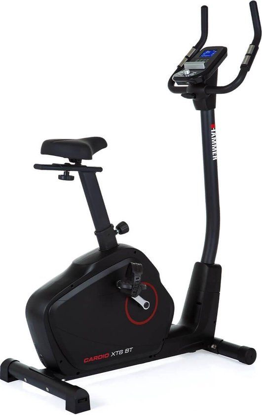 Hammer Fitness XT6 Cardio Ergometer - Hometrainer - met lage instap - Fitness fiets - 10 tot 350 Watt - verstelbaar stuur en zadel - met Fitnesstest
