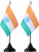 Merkloos / Sans marque Shoppartners Bv Vlag India tafelvlaggetjes - 2x stuks - 10 x 15 cm vlag - zwarte standaard - Supporters - Versiering - Sport - Fans - India