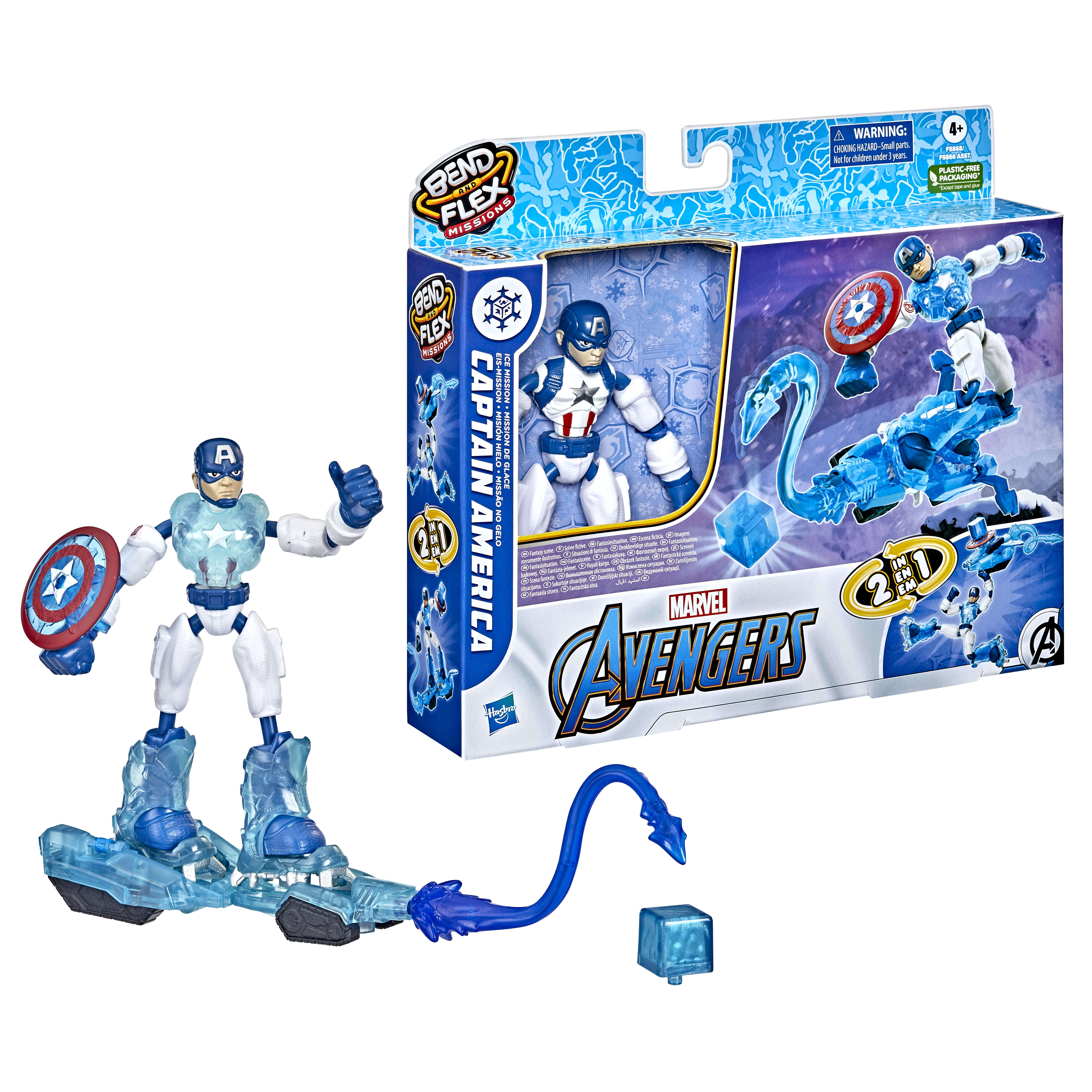 Hasbro Marvel Avengers Bend N Flex Cap Ice Mission Speelfiguur