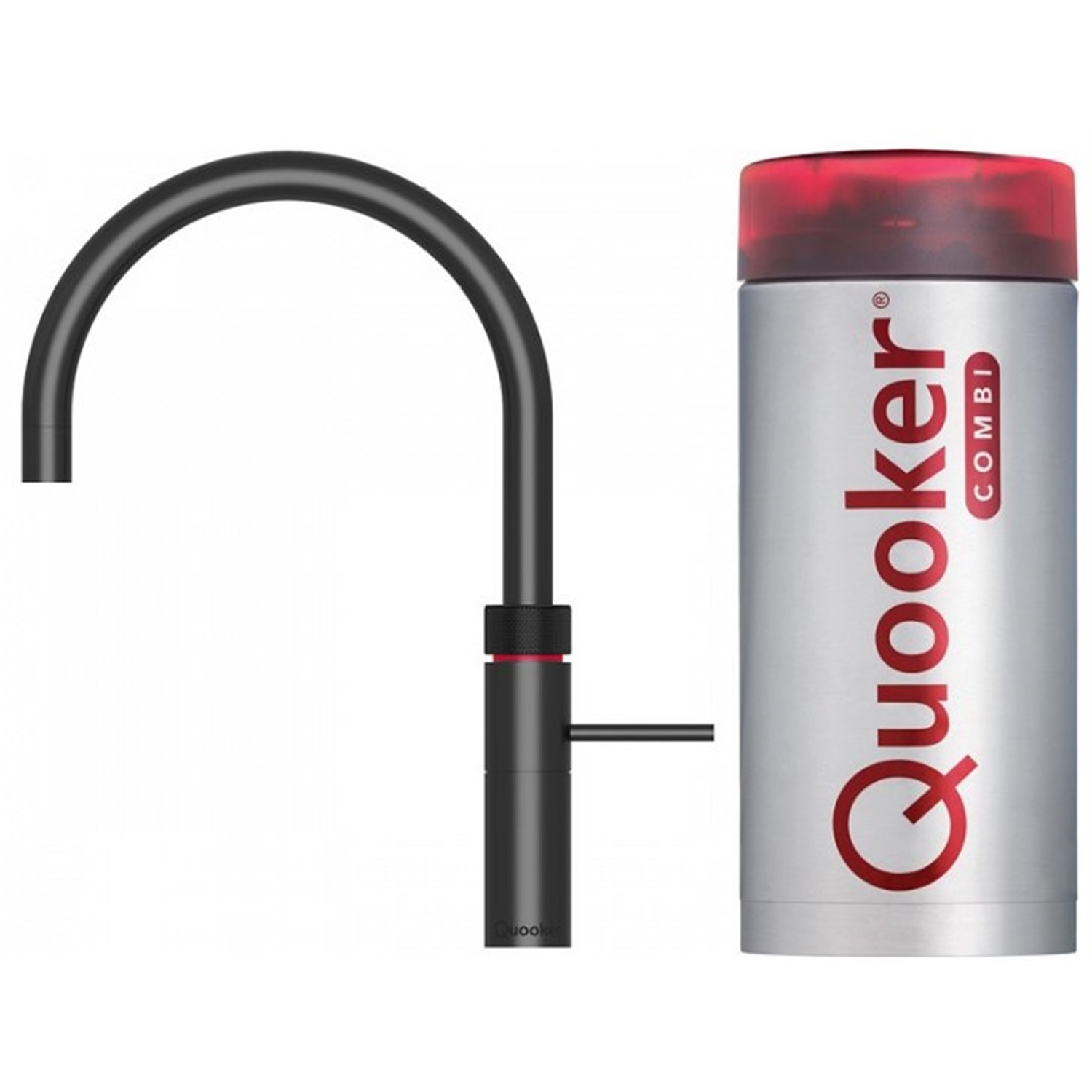 Quooker Fusion Round Black Kokendwaterkraan met Combi Reservoir 22FRBLK, zwart