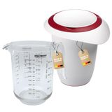 Westmark Gerda 306822E6 2-delige set, maatbeker 1 l en mengbeker met tweedelig deksel 1 l, kunststof, transparant/wit/rood