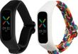 kwmobile Horlogebandjes geschikt voor Oppo Band Sport - 2 x Nylon Smartwatch bandje in zwart / meerkleurig.
