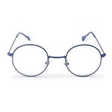 Contacta, Dots Leesbril voor dames en heren, lichte en kleurrijke bril, rond frame, dioptrie + 1,50, kleur blauw, verpakking met brillenkoker, 25 g