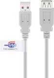 Goobay USB 2.0 Hi-Speed Extension Cable with USB Certificate, Grey 5 m