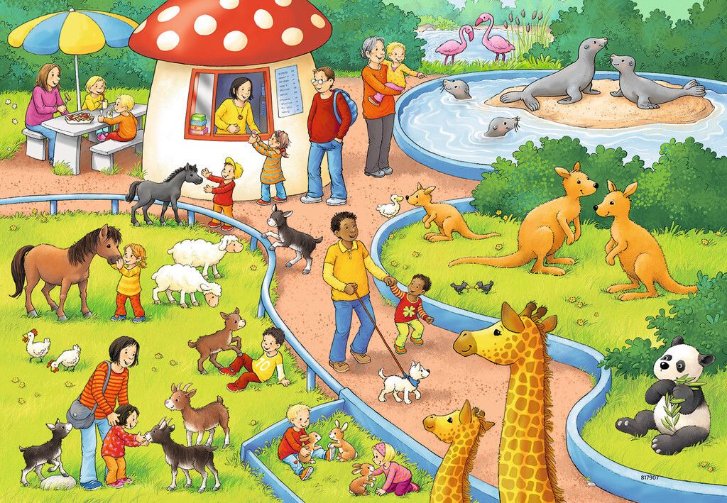 Ravensburger Een dag in de dierentuin Puzzel - 7813 - 4+ jaar