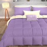 PETTI Artigiani Italiani - Winterdekbed 220x260 cm 1,5-Persoons, Warm Dubbelzijdig Dekbed Crème Lila, Anti-allergisch Microvezel 300g/m², Zacht en Behaaglijk, Made in Italy