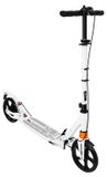 Trottinette - Trottinette pliable - Hauteur réglable - 2 roues en polyuréthane - Frein à disque avec frein à main - Jusqu'à 100 kg - Cadre en aluminium/fer - Blanc