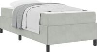 vidaXL Cadre de lit Tissu Gris clair 90 x 190 cm
