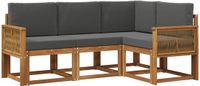 vidaXL Hoek loungeset 4-delig Polyester Natuurlijk en Antraciet