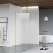 FortiFura Galeria inloopdouche - 120x200cm - ribbelglas - plafondarm - PVD - geborsteld messing (goud)