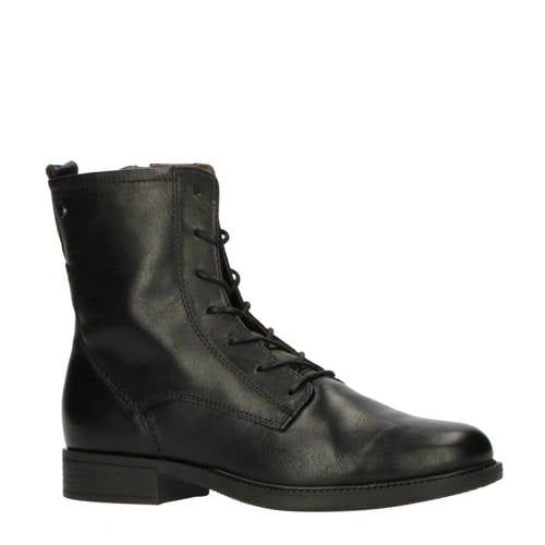 No Stress leren veterboots zwart