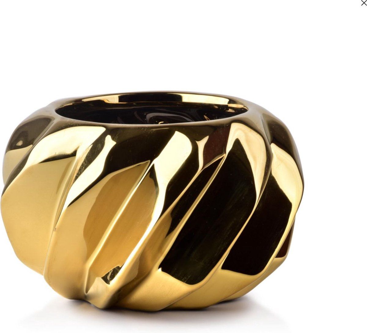 Mondex Tallie Bloempot Goud - Hoog 11 cm - Dia 18 cm