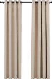 vidaXL Gordijnen linnen-look verduisterend ogen 2 st 140x225 cm beige