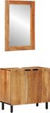 vidaXL Badkamerkast - set - 2 - st - Naturel - 62 - x - 33 - x - 58 - cm