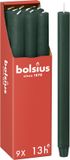 Bolsius Bougies rustiques Vert 9 pièces 27cm 13 heures de combustion