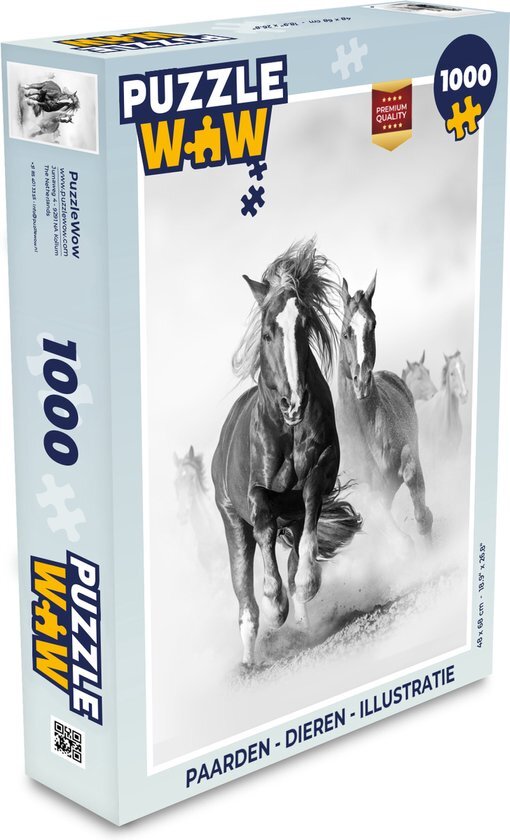 MuchoWow Puzzel Paarden - Dieren - Illustratie - Legpuzzel - Puzzel 1000 stukjes volwassenen - Sinterklaas cadeautjes - Sinterklaas voor grote kinderen