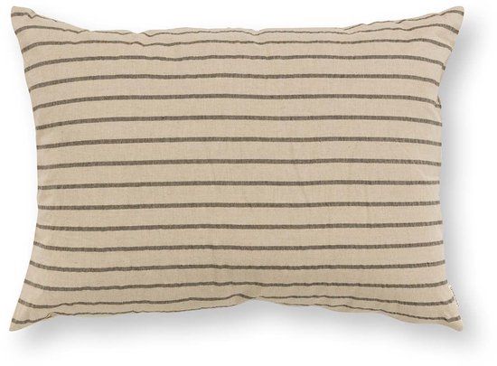 vtwonen Sierkussen - Gestreept - Kussen voor de Woonkamer - Beige - 50x70cm