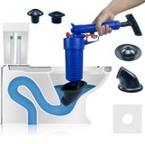 Merkloos Afvoerontstopper luchtpomp toiletzuiger rioolsleper - 4 zuignappen - ABS en natuurlijk rubber - 28,4 x 32 cm