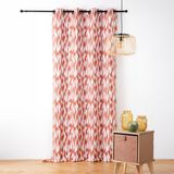 HomeMaison Jacquard gordijn met ikatmotief van upcycled garens - Terracotta