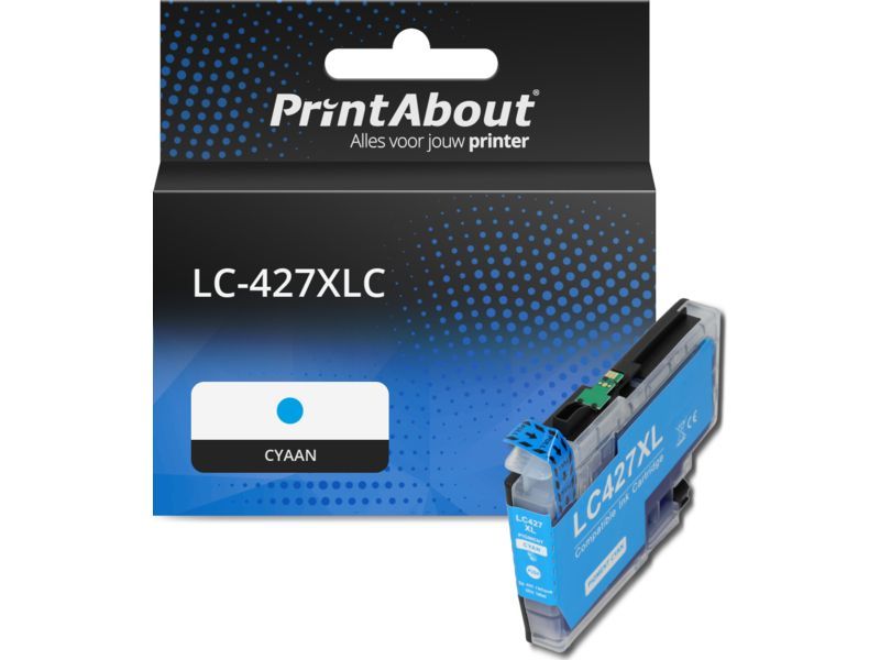 PrintAbout Inktcartridge LC-427XLC Cyaan Hoge capaciteit geschikt voor Brother