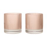 Ferm Living Verres Ripple tumbler 25 cl, 2 pièces Blush