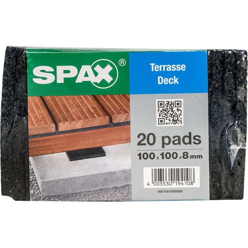 Spax Isolatiepads Terras Omsnoerd Ingelast 10x10x8mm (20 Stuks)
