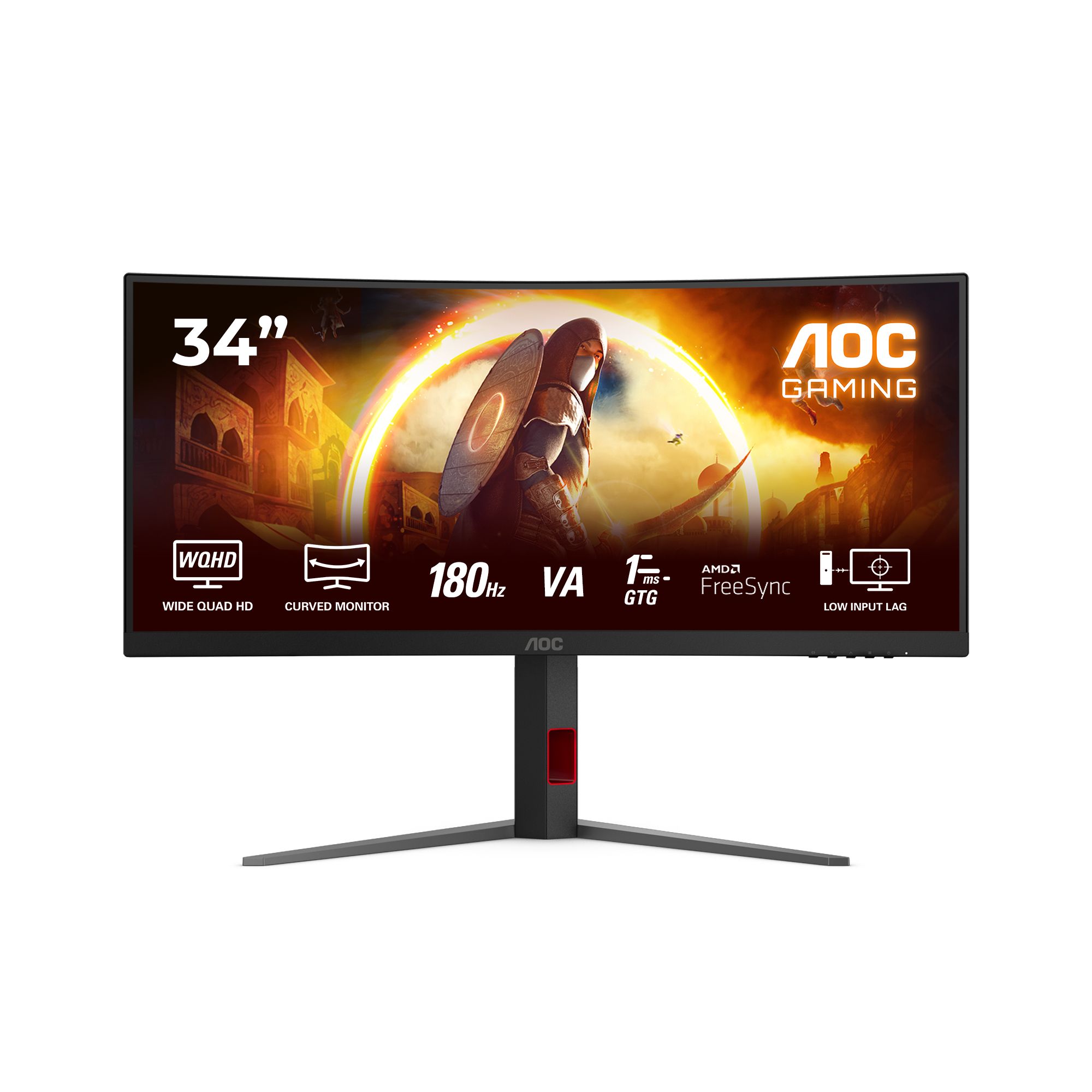 AOC CU34G4 34" Curved Ultrawide Gaming Monitor - 180Hz, 3440x1440, HDR